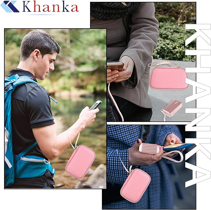 khanka Hard Case for Anker 3-in-1 Power Bank USB C Charger Block,Anker 10,000mAh Portable Charger,Case only. (Pink)