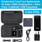 khanka Hard Travel Case Replacement for Anker 100W Charging Base + Anker Prime 12,000mAh 130W PowerBank(Case Only).