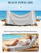 LANE LINEN Extra Large Beach Towels 2 Pack – Oversized 39"x71", Pre-Washed, Quick Dry, Sand-Free & Absorbent Pool Towels, Stylish & Lightweight for Women – Grey