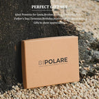 Polare Slim RFID Blocking Leather Passport Holder Travel Bifold Wallet For Men (Dark Brown with AirTag Slot)