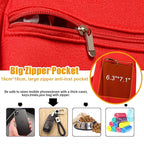 Tomkas Small Dog Cat Sling Carrier Puppy Purse Travel Wrap Soft Crossbody Pet Bag (Red, M - Zip Pocket & Classic Strap)