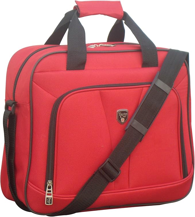 Travelers Club 3 Piece Bowman Luggage Set, Red Carry