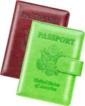 Herain Passport Holder for Travel Essentials, 2 Pcs Passport Cover Wallet Case Travel Gifts Women Men Family, RFID Passports Book Card Holders Travels Cruise Accessories Must Haves