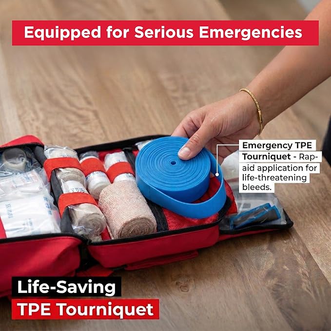 First Aid Kit 346 Piece with Tourniquet | Vital House Physician-Designed Emergency & Trauma Supplies for Home, Car, Travel, Camping & Hiking