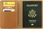RFID Blocking Passport Holder Travel Wallet (Brown)