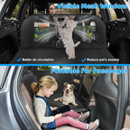 URPOWER Upgraded PU Leather Back Seat Extender for Dogs - Large Hard Bottom Dog Car Seat Cover Holds 550lbs, Waterproof Dog Hammock Pet Bed with High-Density Foam Non-Slip Backseat Protector