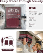 Coolife Carry On Luggage 22x14x9 Airline Approved Hardside PC+ABS Suitcase with TSA Lock, Lightweight Rolling Travel Luggage with Spinner Wheels(Radiant Pink, 20in)