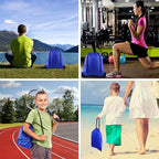 PLULON 25 Pcs Blue Drawstring Backpack Bags Bulk String Backpack Cinch Sack Pull Sport Gym Backpack Bags for Yoga Traveling Outdoor Sports