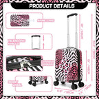 Kids Luggage with Spinner Wheels 5 Piece Carry on Suitcases for Girls Backpack with Lunch Box Pencil Case 16" Toddler Suitcase Set Airline Approved (Pink Leopard)