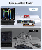 Fast Charger Block, GaN 6 Port USB C Charging Station Hub Cube, 100W Multiport Type C Wall Charger Power Strip Plug with PD 3.0+QC for iPhone 16 15 14 13 12 1 Pro Max XR XS 8 7, Samsung, iPad, Table