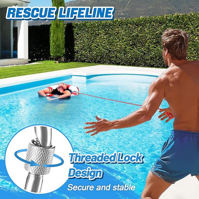 Water Floating Lifesaving Rope - Professional Throwing Pool Life Preserver Rope Line for Swimming Small Kayak Inflatable Boat