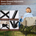 SHANQUAN 2 Pack Folding Camping Chair, Compact Camp Chair,Outdoor Lawn Portable Lightweight Backpacking Chair with Carrying Bag for Outdoor Camp,Travel,Beach,Picnic,Fishing, Hiking (Beige)