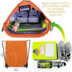 BeeGreen 20 Pieces Orange-String-Bag-Pack-Bulk Durable Cinch Gym Sacks Backpacks Large Size for Christmas Sports Storage Travel Pull String Sackpack for Women and Men