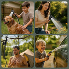 IGRL Portable Shower for Camping, Powerful 10L/Min Water Flow, Rechargeable Shower Pump with Bath Sponge, 4 Spray Modes, IPX8 Waterproof, 7800mAh Battery, Ideal for Hiking, Travel, Pet, Car Wash