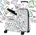 smilesun 20" Kids Ride On Luggage with DIY Coloring, Durable Lightweight Carry On Travel Suitcase with Spinner Wheels, TSA Lock