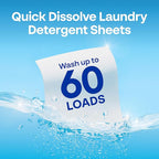 Earth Breeze Laundry Detergent Sheets Fresh Spring Blossoms - 60 Loads - Eco Laundry Sheets - Travel Laundry Soap Sheets for Hot & Cold Cycles - Tackles Tough Stains & Odors - Gentle on Skin, 30 Ct