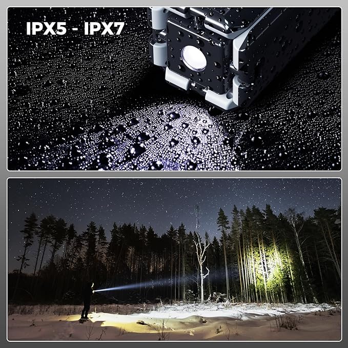 Clemas Telescopic Camping Lights Rechargeable 14000 mAh Led Multifunction Magnetic Lanterns Job Site Lighting Cordless Dimmable Camping Tent Lamp Portable Power Supply 6000LM IPX5 Waterproof