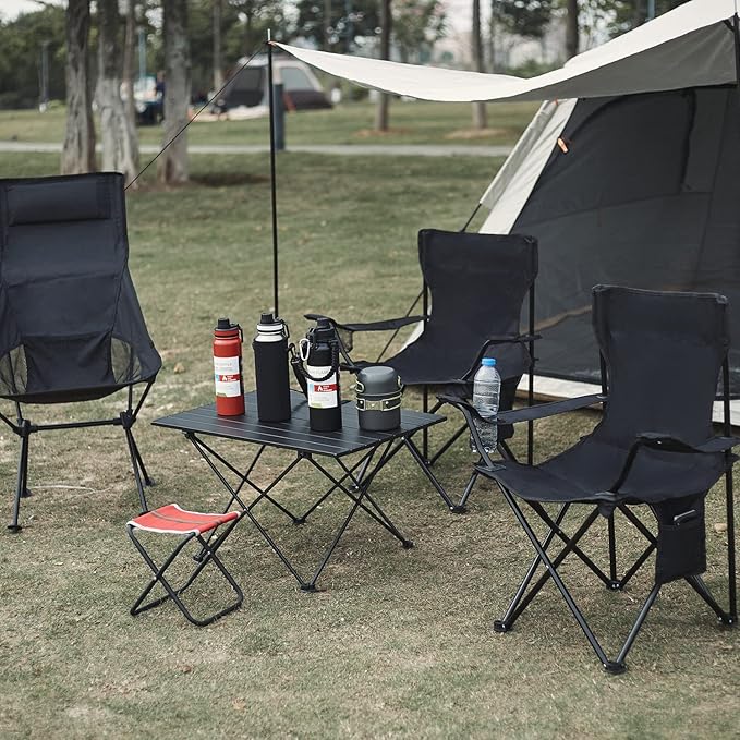 Damei century 4Pack Folding Camping Chairs-Lightweight, Installation-Free, Portable Chair for Beach, Lawn, Outdoor Sports