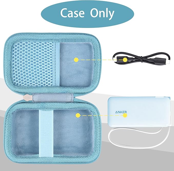 khanka Hard Case Replacement for Anker 3-in-1 Power Bank USB C Charger Block,10,000mAh 10k Portable Charger,Case only. (Blue)