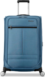 Samsonite Soft-Sided 25-Inch Lightweight Medium Checked Expandable Element Suitcase: Durable, 360° Spinner Wheels, Adjustable Telescopic Handle, 2 Front & 1 Side Pocket- Captains Blue