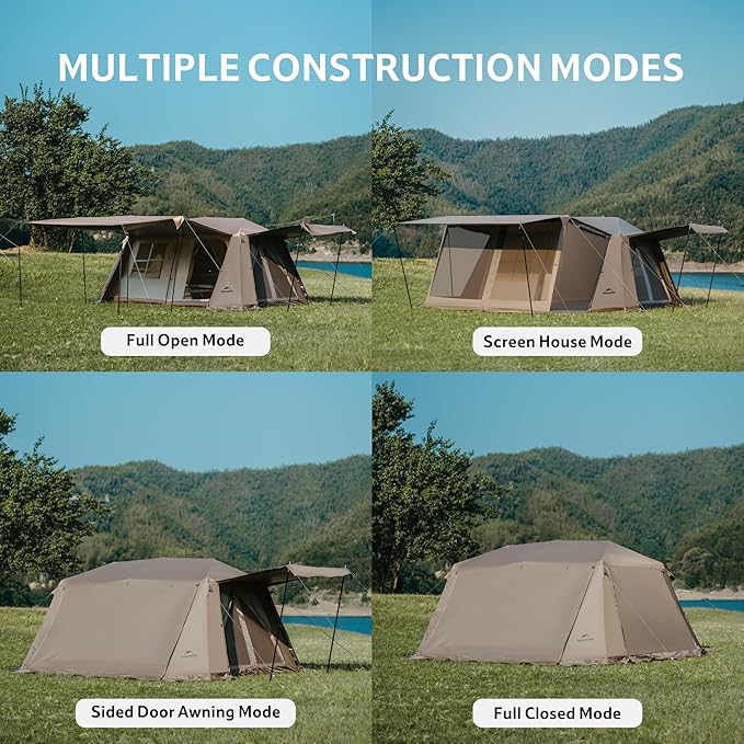 Naturehike Village Instant Tent, Camping Tent with Full Rainfly, Waterproof Large Cabin Tents for Car Camping