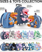 Naturally KIDS 【Upgraded】 Toddler Backpack with Detachable Dinosaur Toy for Boys | Side & Inner Pockets, Reflective Logo | Dinosaur Backpack for Kids 3-5