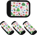 4 Pack Christmas Pattern Luggage Handle Wrap, Detachable Luggage Tag, Neoprene Suitcase Wrap with Comfort Grip & Bright Identifier for Suitcase, Travel Bag, Sports Bag