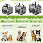 Morpilot 28-inch Portable Collapsible Dog Crate: Travel Dog Crate Soft-Sided for Small Medium Dogs up to 40lbs, with Foldable Bowl, Shoulder Strap & Storage Pockets, Grey