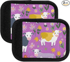 Cow Flower Cute Luggage Handle Wrap for Suitcase Luggage Tags Handle Covers Identifiers Soft Decorations Travel Accessories 2 Pack