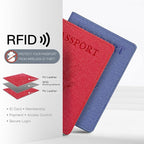 2 Pack Passport Holder For Women Kids, RFID Blocking Passport Wallet Red&Light purple