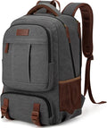 Tzowla Canvas Laptop Backpack, Bag for Men Women,Travel Work Rucksack Fits 17.3 Inch Laptop, Large Capacity Bookbag(Dark Grey)