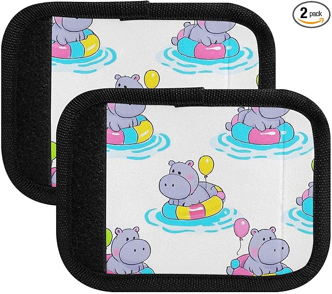 Hippopotamus Balloon Luggage Handle Wrap for Suitcase Luggage Tags Handle Covers Identifiers Soft Decorations Travel Accessories 2 Pack