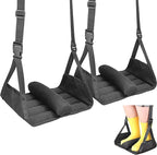 2-Pack No Collapse Airplane Foot Hammock, Foldable Bamboo Base Foot Hammock for Plane Travel with Interval Sponge, Portable Desk Foot Hammock, Airplane Travel Essentials