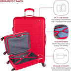 SwissGear 7366 Signature Hardside Expandable Luggage with Spinner Wheels, TSA Lock, Cup-Holder, Red, 2-Piece Set (19/27)
