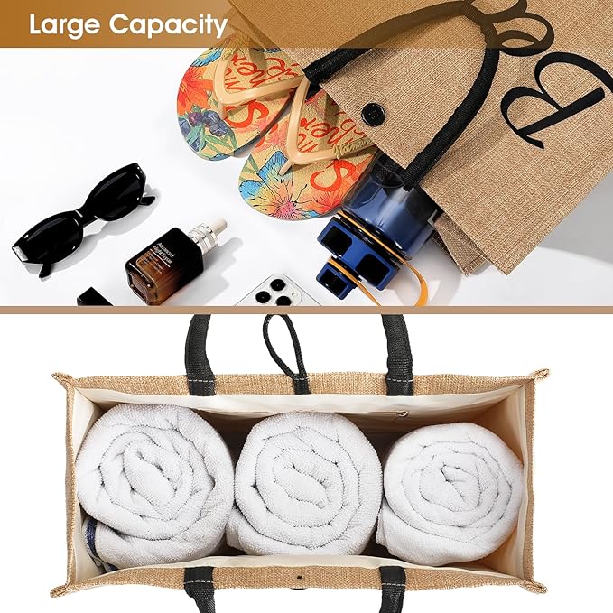 Trifabricy Beach Bag, Large Beach Bag for Women, Woven Straw Beach Tote Bag Waterproof, Weaving Swim Gym Shopping Travel Bag