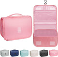 Toiletry Bag Travel Bag with Hanging Hook, Waterproof Capacity Hanging Multifunctional Makeup Bag for Toiletries, Portable Cosmetic Bag Travel Organizer for Women and Men(Pink)