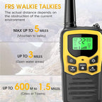 Walkie Talkies,MOICO Long Range Walkie Talkies for Adults Two-Way Radios with 22 Channels FRS VOX Scan LCD Display with LED Flashlight for Field, Survival Biking Hiking Camping 2 Pack (Yellow2)