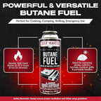 Chef Master 24x 8oz Butane Fuel Canister - Butane Fuel for Camping Stove & Kitchen Torch - Gas Canister for Picnics, Outdoor Cooking, Grilling - Camping Stove, Torch Fuel Camping Essentials - 90340