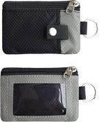 CHENSPRX Minimalist RFID Blocking Small Wallet with ID Window,WaterResistant Zip Id Case Wallet with Lanyard Keychain for Cards,Cash,Travel,Women,Men