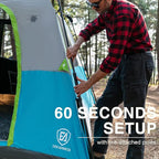 EVER ADVANCED 6 Person Camping Tent, Blackout Design Tent for Camping Instant Cabin Tents for Family with Rainfly, 60s Easy Setup, Water-Resistant