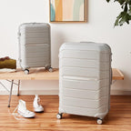 Samsonite Freeform 2-Piece Luggage Set - Carry-On & Large Checked Luggage with Dual Spinner Wheels - Durable Polypropylene Hardshell - TSA Lock, Airline-Approved - Expandable Hard Shell - Light Grey