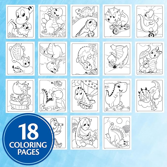 Crayola Color Wonder Prehistoric Pals, Dinosaur Coloring Pages, Mess Free Coloring for Toddlers, Dinosaur Toys, Toddler Travel Activity & Gifts