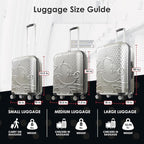 FUL Disney Mickey Mouse 22 Inch Carry On Luggage, Hardshell Rolling Suitcase with Spinner Wheels, Silver