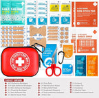 EVERLIT CARE Mini-Aid First Aid Kit | Compact & Lightweight Case with Carabiners for Travel | Family & Kid Friendly 180 Pcs Wound Care Supplies for School, Work, Outdoor, Home & Office | Pack of 3