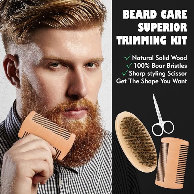 14 Pcs Bath & Body Gift Set for Men, Father's Day Gifts, Beard Grooming, Home Spa & Self Care Gift Basket, Shave Gel, Leather Bag, Christmas, Birthday, Anniversary, Dad, Husband, Boyfriend