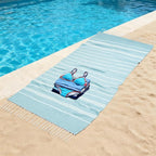 YSYJ Turkish Beach Towel 36 Pack Extra Large Beach Towels 36"x71" Soft Turkish Towel Bulk Sand Free Quick Dry Bath Towels Blanket for Adult Blue