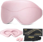 BeHoomi Sleep Mask, Premium Eye Mask for Sleeping, Total Blackout, Super Soft Comfort, Adjustable Fit, Upgraded 3D Ergonomic Designed Sleeping Mask for Home, Office, Travel, Meditation, Yoga, Pink