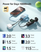 INIU Pocket Size Portable Charger, Ultra Small 10000mAh 45W PD Power Bank, Fast Charging Battery Pack, Travel Essentials Powerbank for iPhone 17 16 Pro Air, Xiaomi 17 Pro Max, Samsung S26, Light White