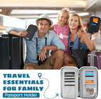 Amazing,Practical,Premium,RFID Family Passport Holder, Travel Wallet, Travel Document Organizer, Passport Bag,(Black)