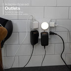 GE 6-Outlet Wall Extender White | Grounded | Spaced Outlets | UL Listed | Pack of 12
